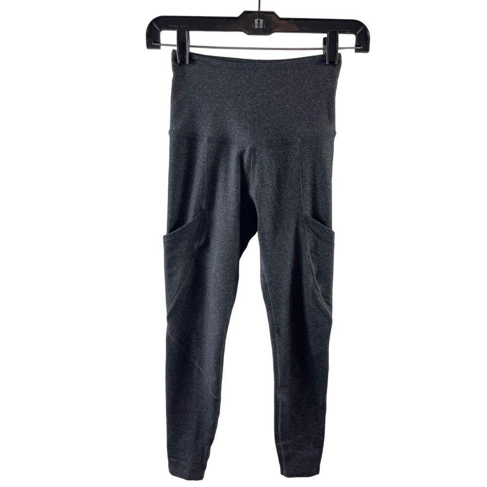 Beyond Yoga Space Dye High Rise Pocket Cropped XS Charcoal Gray Athletic